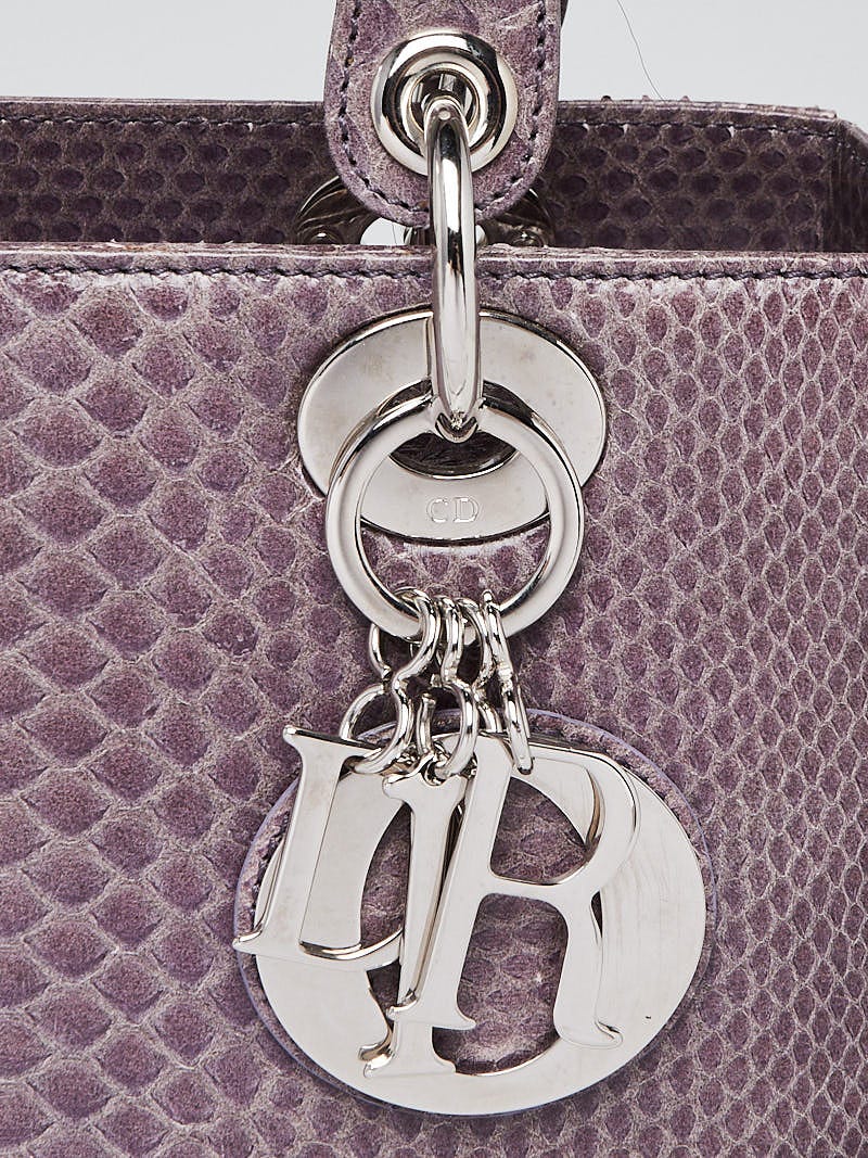 Christian Dior Purple Python Medium Lady Dior Bag - Yoogi's Closet