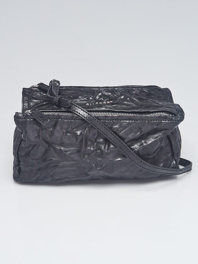 Givenchy  Black Wrinkled Sheepskin Leather Mini Pandora Bag