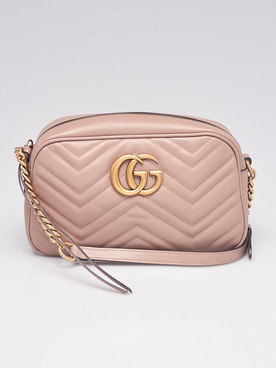 Gucci Pink Pebbled Leather Interlocking G Small Shoulder Bag - Yoogi's  Closet