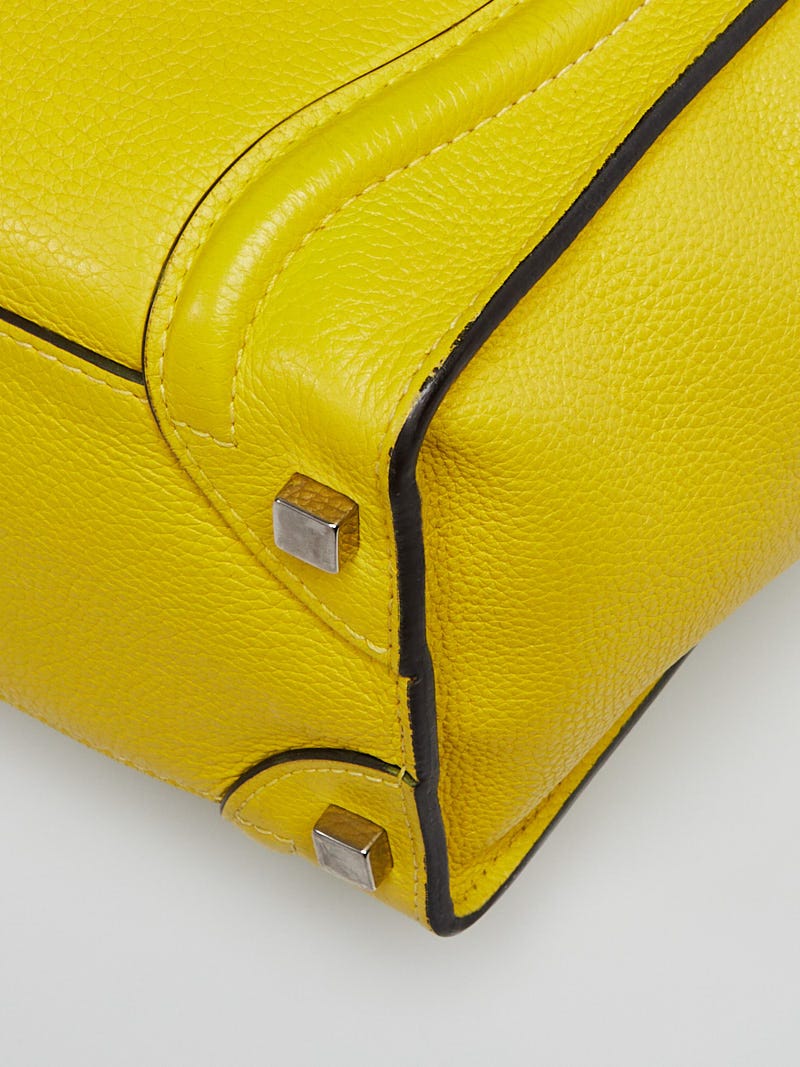 Celine Bag Micro Luggage Yellow Crocodile Tote New w/Box – Mightychic