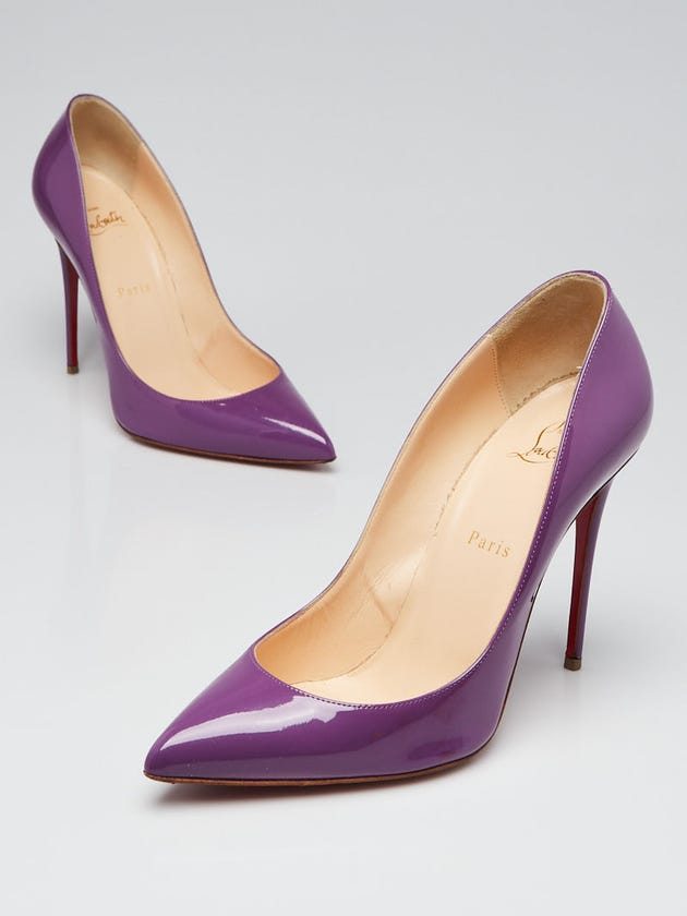 Christian Louboutin Purple Patent Leather Pigalle Follies 100 Pumps Size 9/39.5
