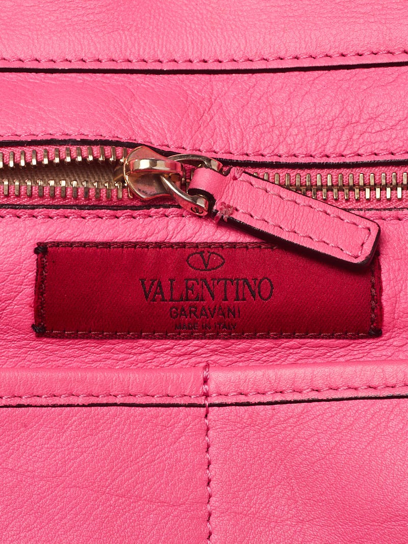 Valentino Pink Leather Rockstud Trapeze Small Crossbody Bag – On Que Style