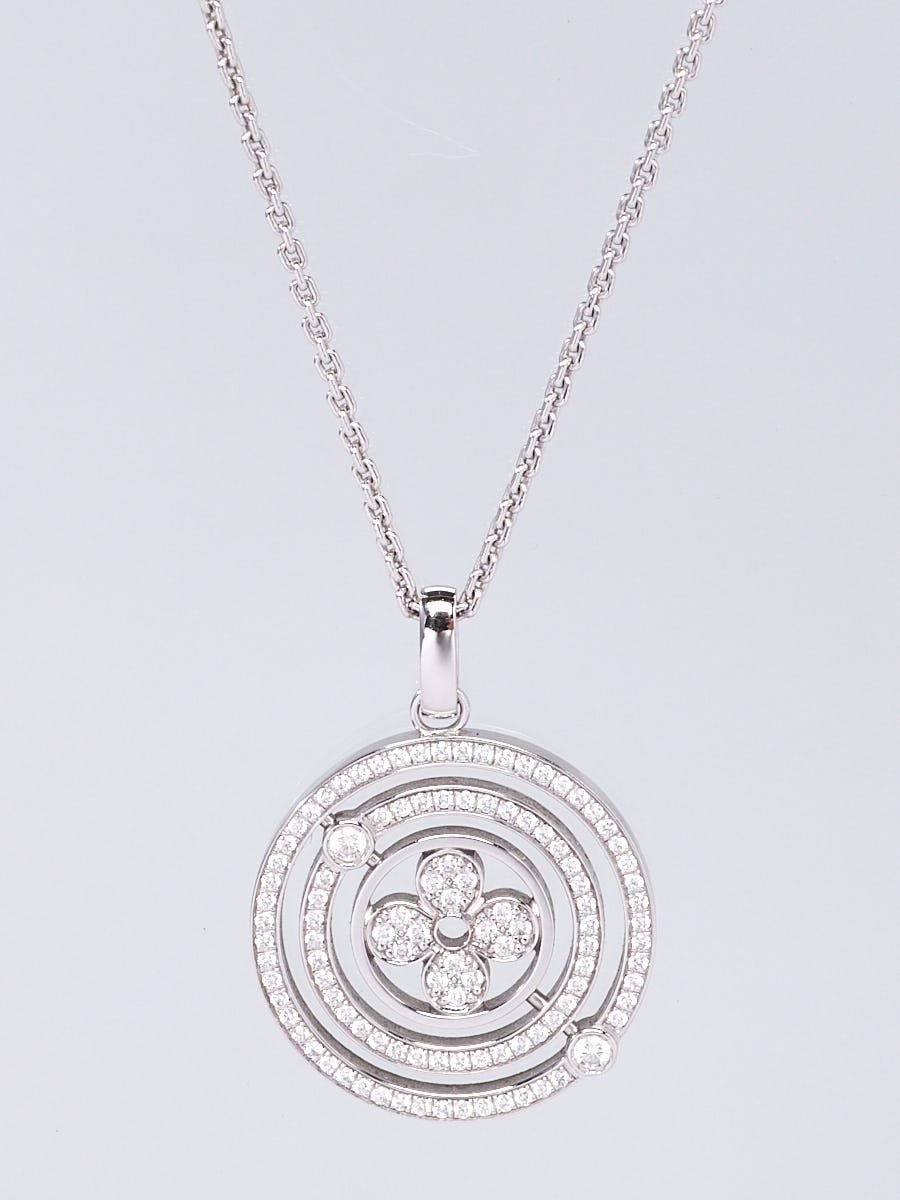 IDYLLE BLOSSOM LV PENDANT, WHITE GOLD AND DIAMOND in Silver