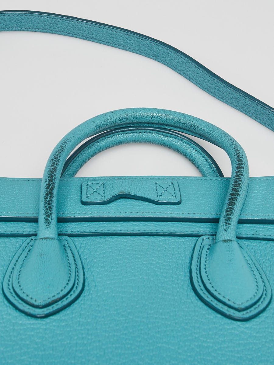 Celine Antarctic Pebbled Leather Nano Luggage Tote Bag | Yoogi's