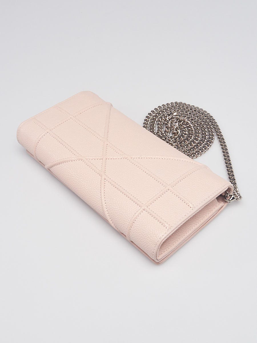 Christian Dior Light Pink Grained Leather Diorama Wallet on Chain Bag -  Yoogi's Closet