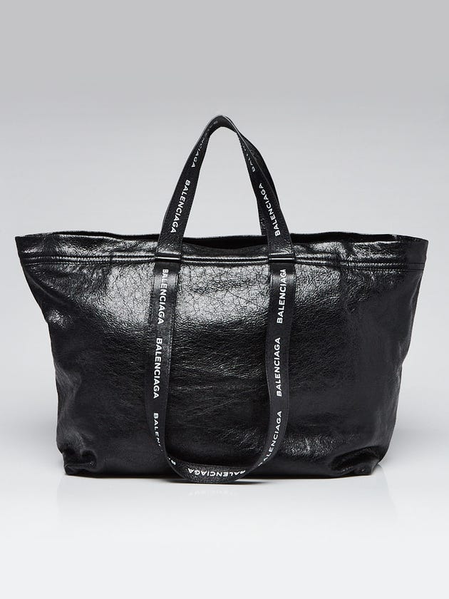 Balenciaga Black Leather Oversized Carry Shopper M Bag