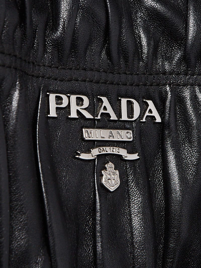 PRADA Gaufre Nappa Leather Tote Bag Black BN1336