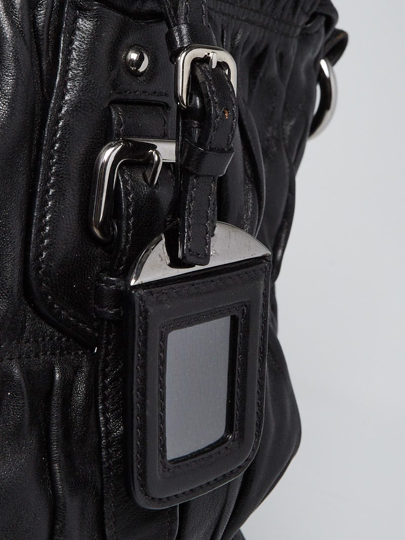 PRADA Gaufre Nappa Leather Tote Bag Black BN1336