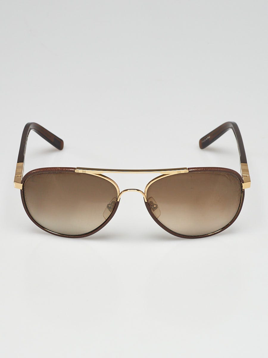 Drive aviator sunglasses Louis Vuitton Gold in Metal - 21714617