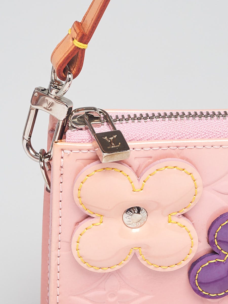 Louis Vuitton Limited Edition Baby Pink Monogram Vernis Lexington Fleurs  Accessories Pochette Bag - Yoogi's Closet