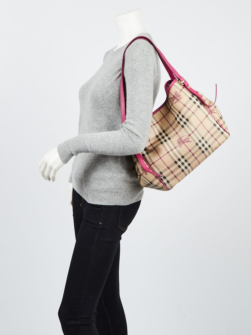 BURBERRY Haymarket Check Canterbury Tote Pink 904428