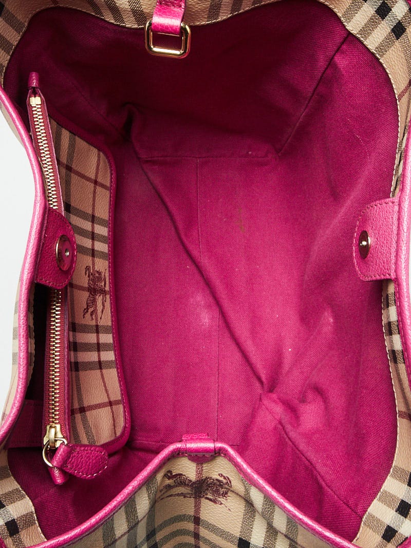 BURBERRY Haymarket Check Canterbury Tote Pink 904428