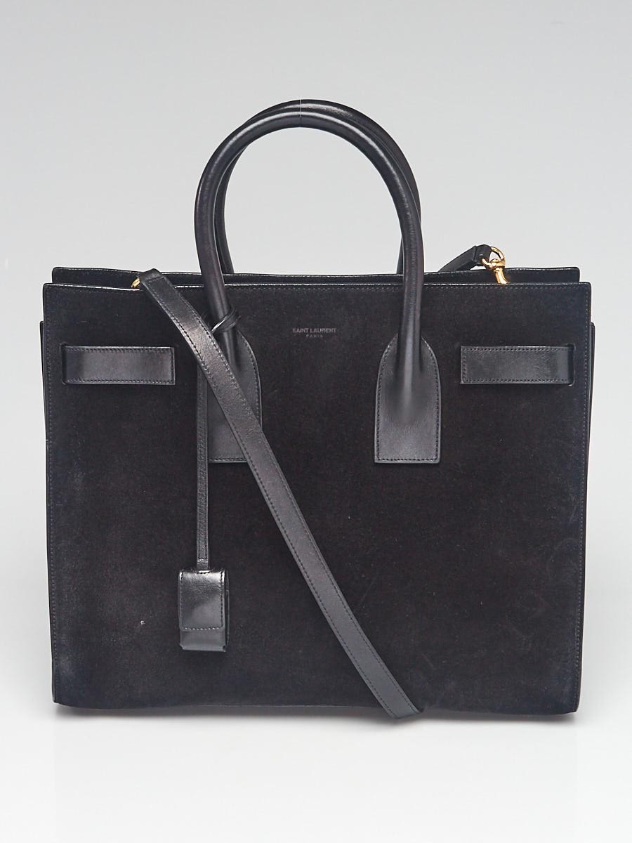 Yves Saint Laurent Black Suede Small Sac de Jour Tote Bag