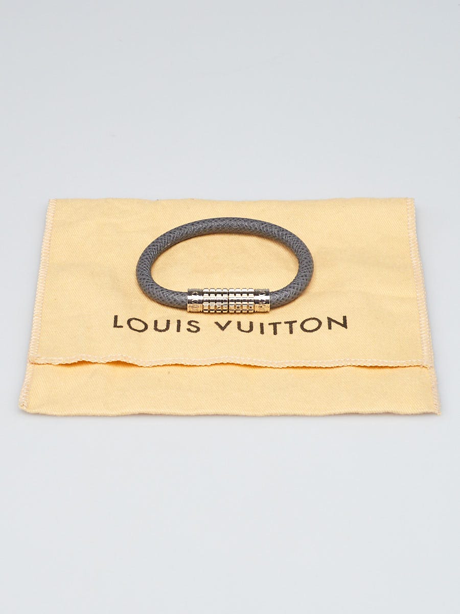 Louis Vuitton Digit Damier Ardoise Taiga Leather Silver Tone Bracelet Louis  Vuitton