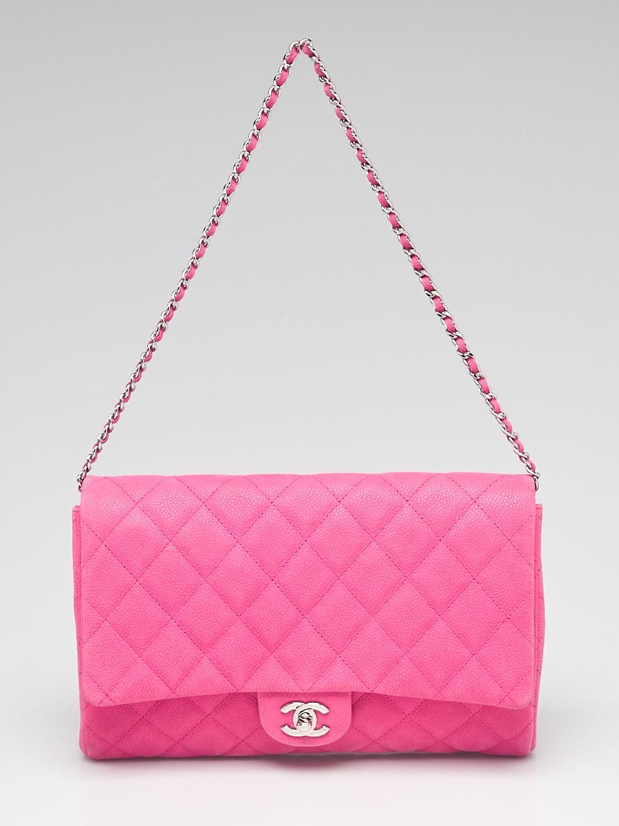chanel pink clutch with chain