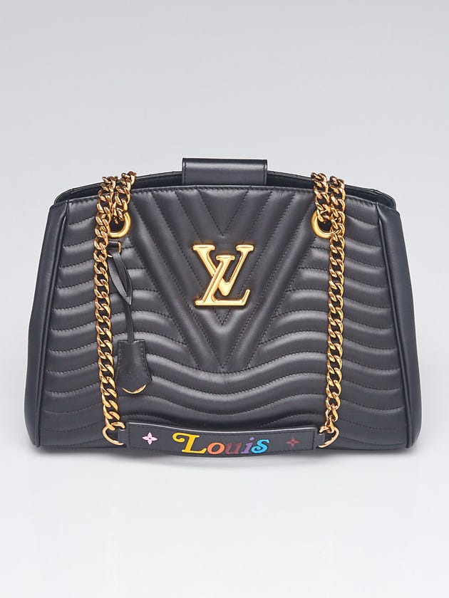 Louis Vuitton Black Quilted Calfskin Leather New Wave Chain Tote Bag