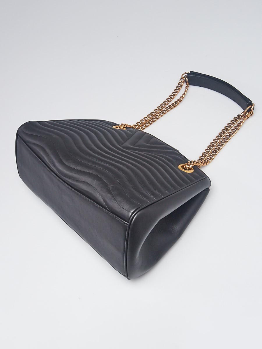 Louis Vuitton Black Quilted Calfskin Leather New Wave Chain Tote Bag -  Yoogi's Closet