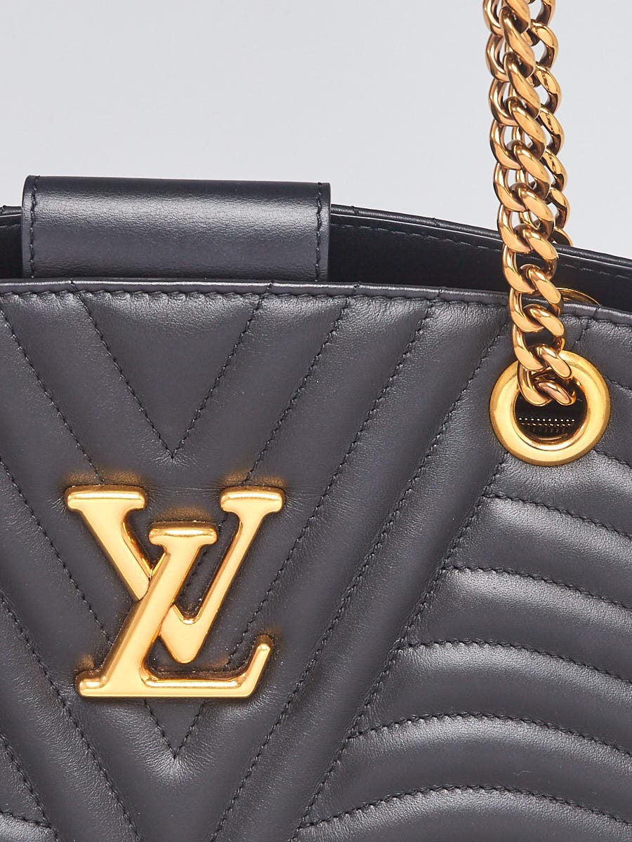 Louis Vuitton New Wave Chain Tote Black Leather with Aged Gold