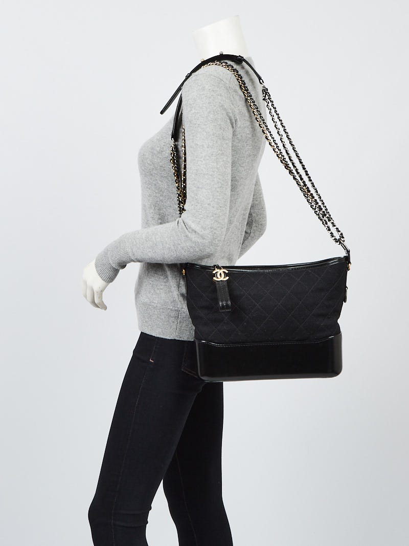 Chanel Black Quilted Wool and Calfskin Leather Coco Medium Gabrielle Hobo  Bag - Yoogi's Closet