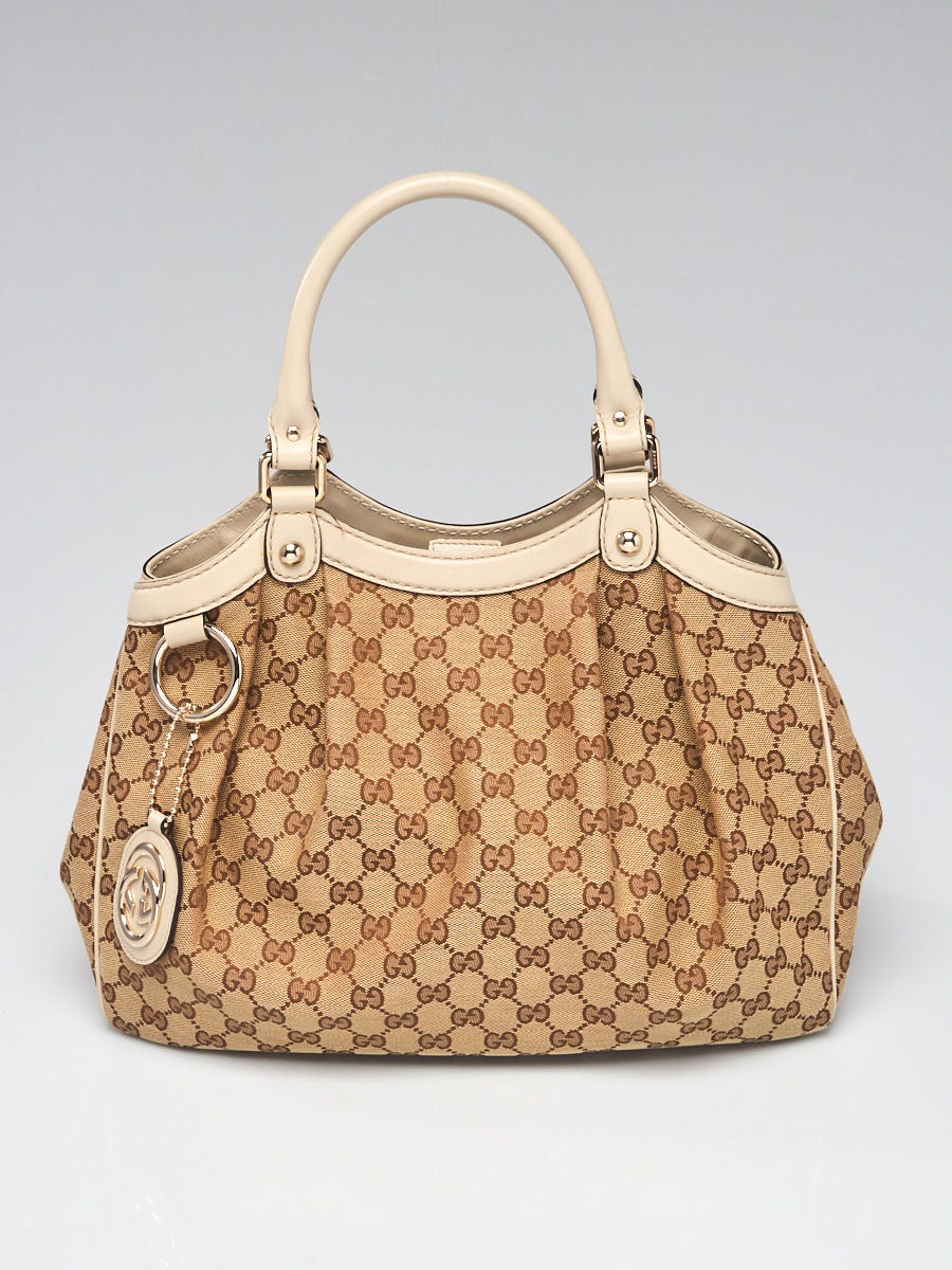 Gucci Beige/Ebony GG Canvas Large Horsebit Hobo Bag - Yoogi's Closet