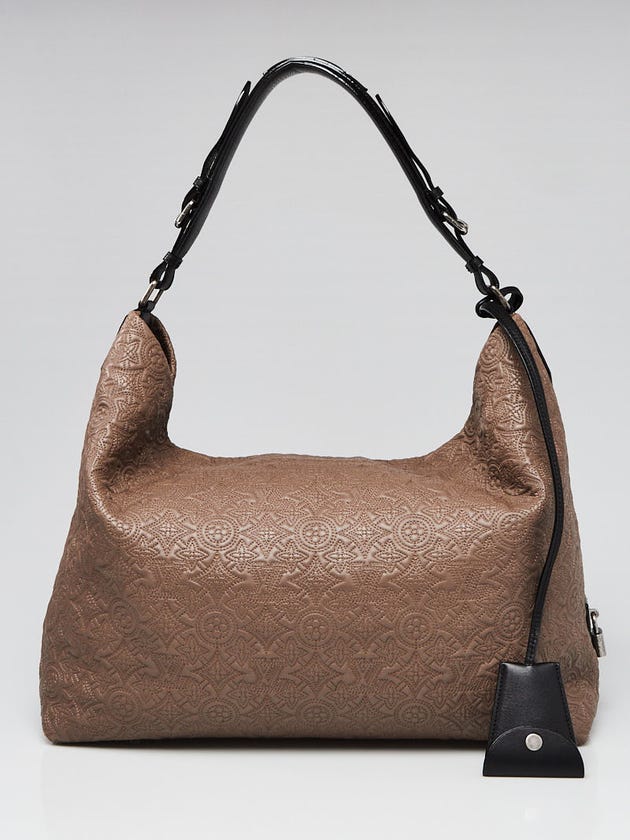 Louis Vuitton Gris Monogram Antheia Leather Brode Hobo GM Bag