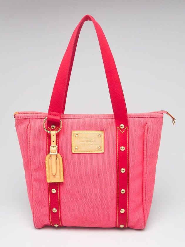 Louis Vuitton Limited Edition Pink Toile Canvas Antigua Cabas MM Bag