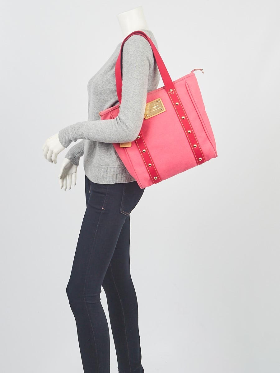 Louis Vuitton Limited Edition Pink Toile Canvas Antigua Cabas MM Bag -  Yoogi's Closet