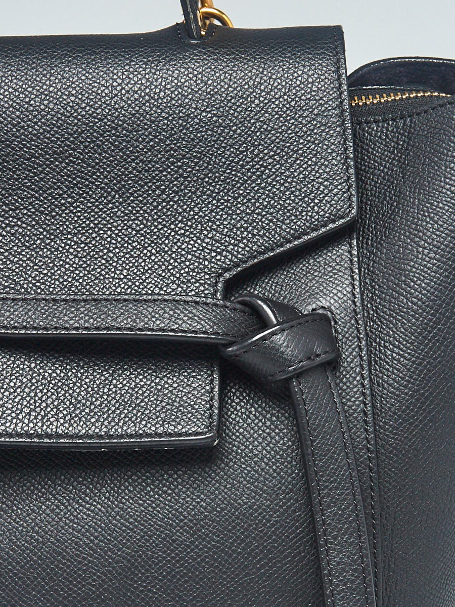 Celine Logo Grainy Leather Belt Bag Black