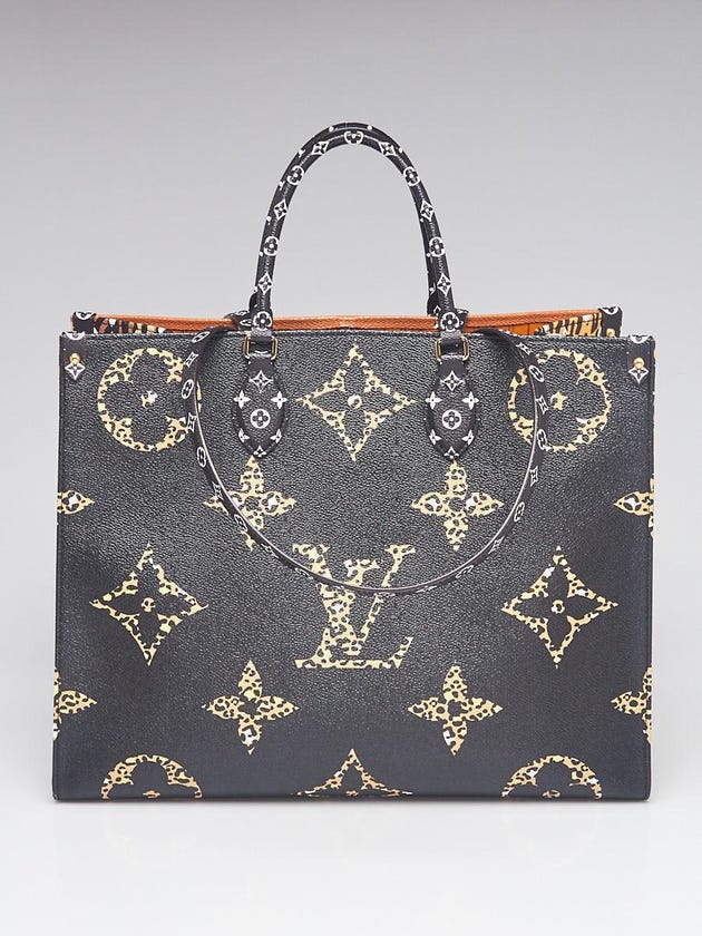 Louis Vuitton Limited Edition Noir Monogram Jungle Onthego GM Tote Bag