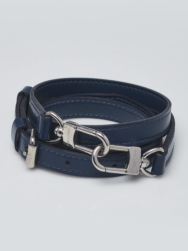 Louis Vuitton 16mm Navy Blue Leather Adjustable Strap