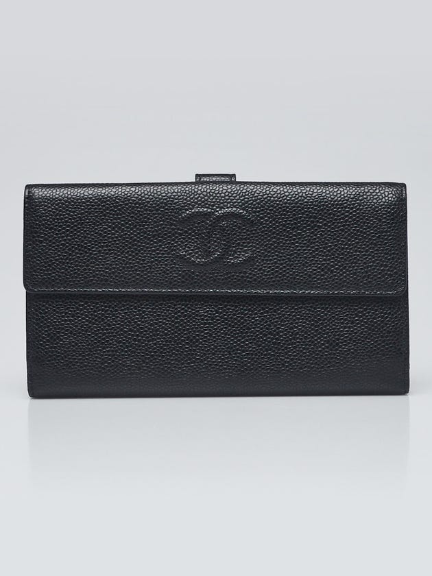 Chanel Black Caviar Leather L-Double Wallet