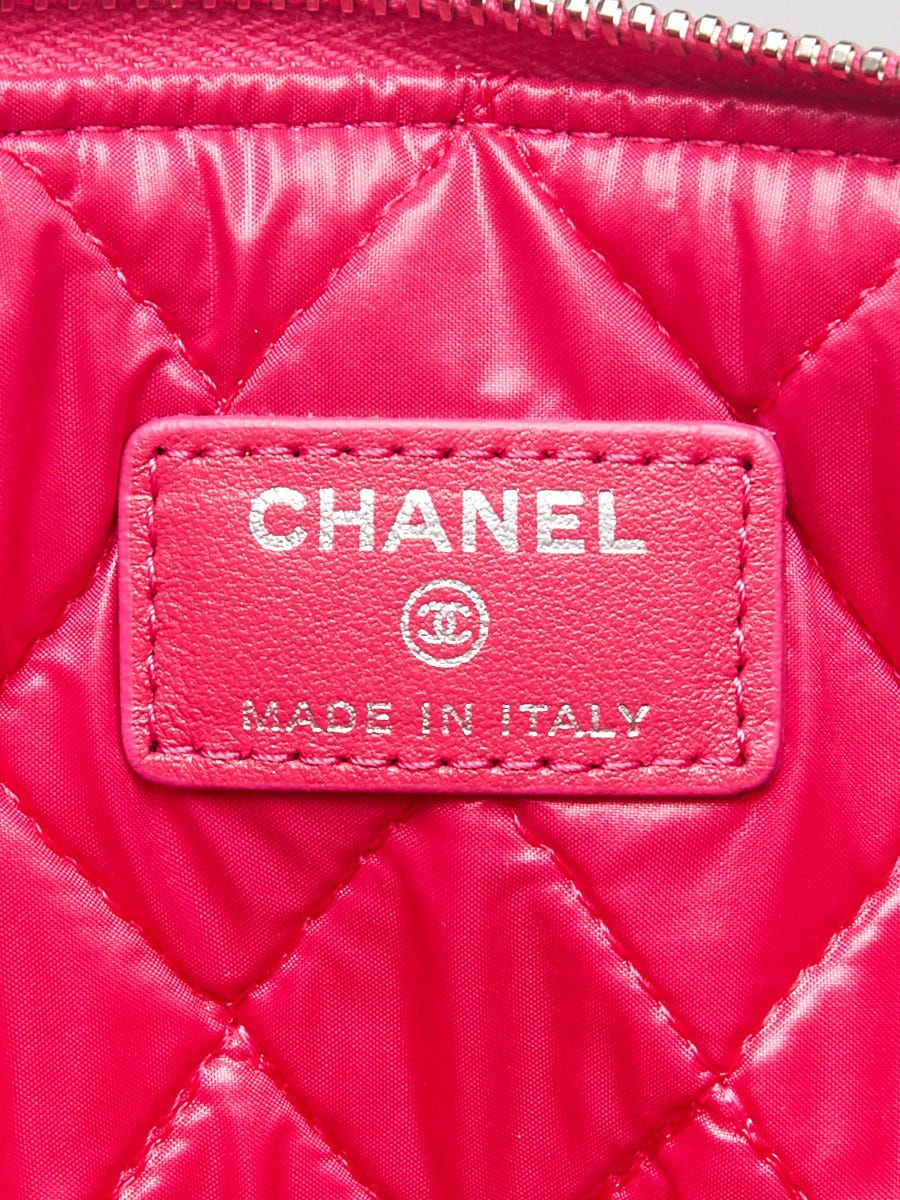 Chanel Pink Quilted Lambskin Leather Classic O-Case Zip