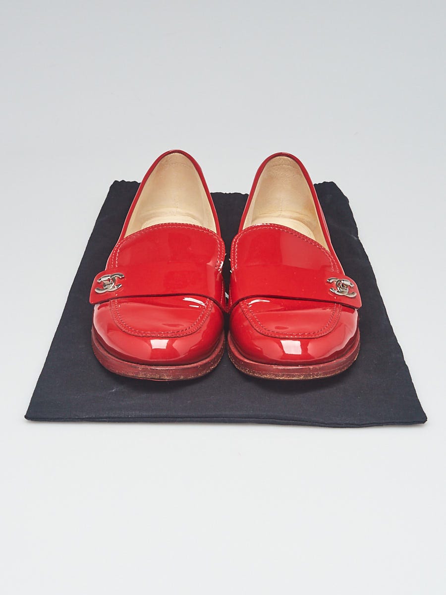 Louis Vuitton Bordeaux Patent Leather Oxford Loafers Size 37.5
