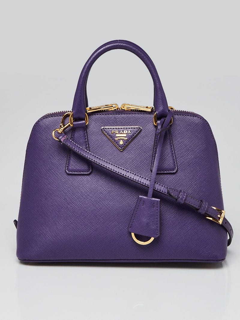 Prada Saffiano Leather Tote Bag Purple GHW