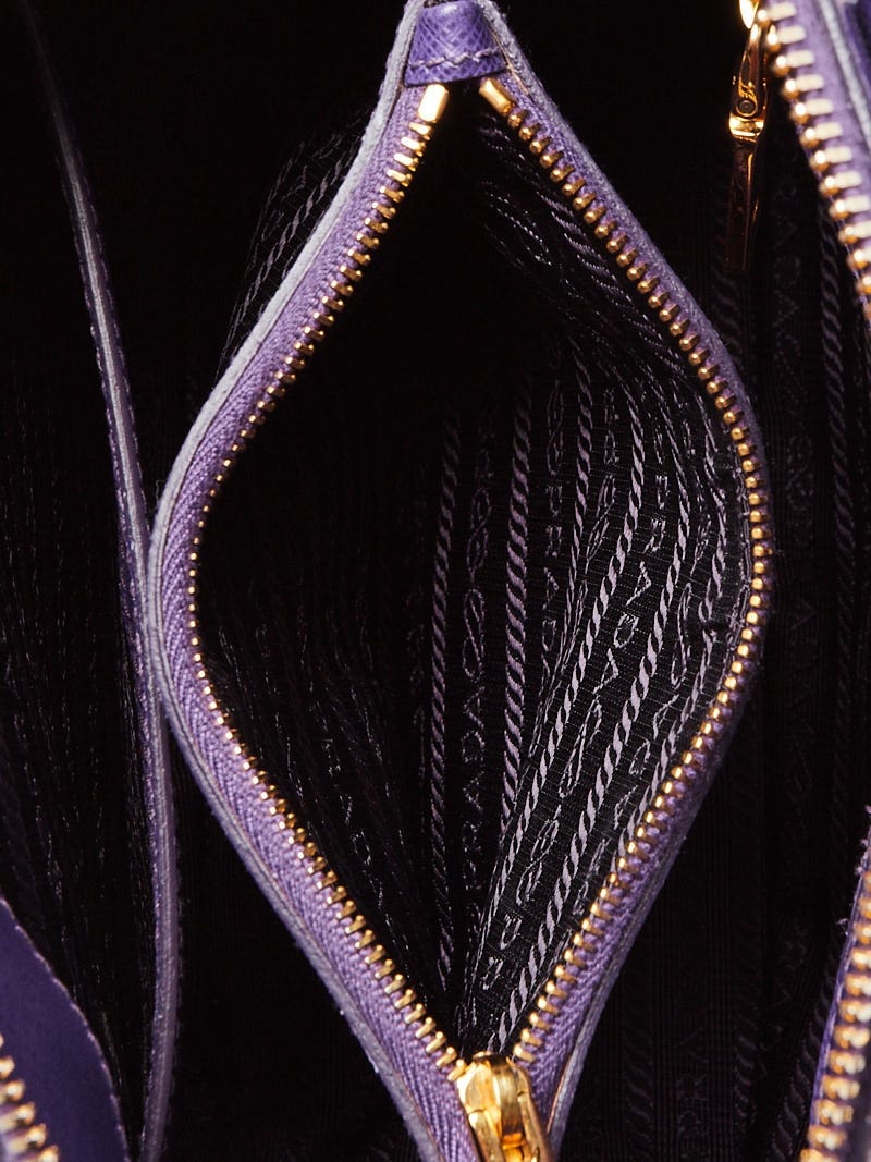 PRADA Lux Promenade Saffiano Leather Shoulder Bag Purple