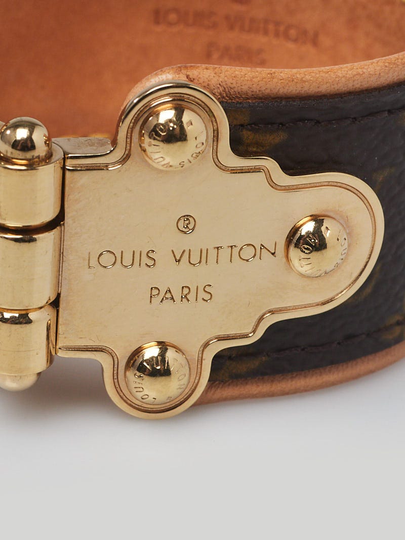 Louis Vuitton Monogram Canvas Save It Cuff Bracelet Size 17 - Yoogi's Closet