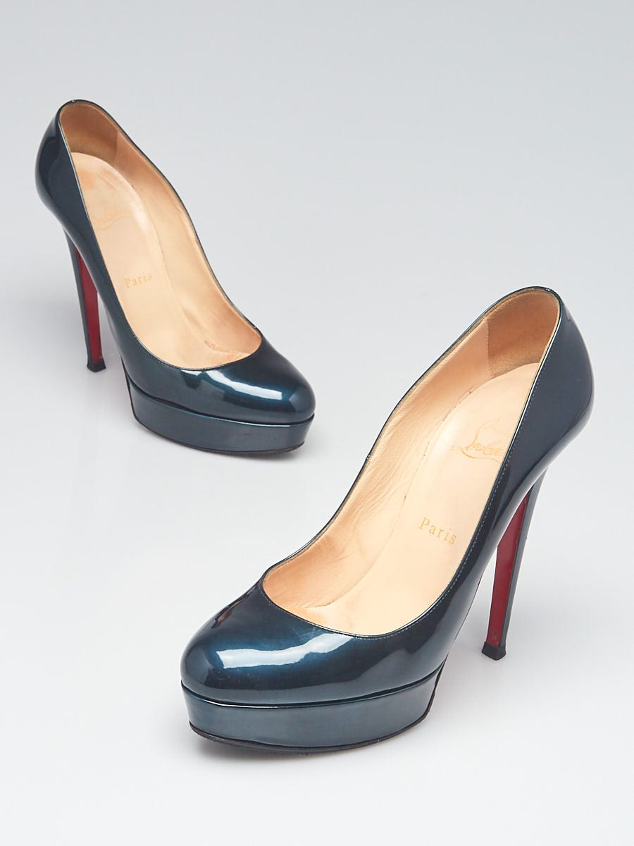 Teal patent sale leather pumps