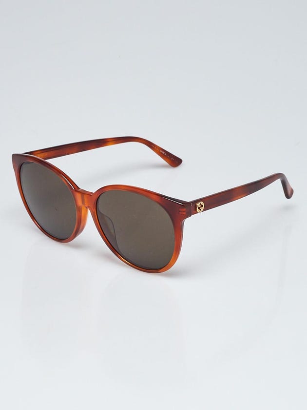 Gucci Orange/Brown Tortoise Shell Acetate Oversized Frames - 3833