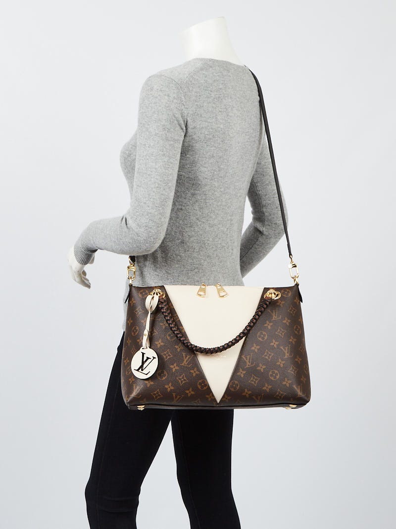 Louis Vuitton Monogram Braided V Tote MM White Leather