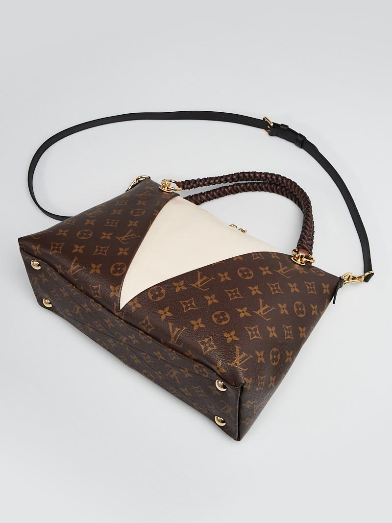 Handbags Louis Vuitton Louis Vuitton Monogram Braided V Tote mm White Leather Shoulder Hand Bag Preowned