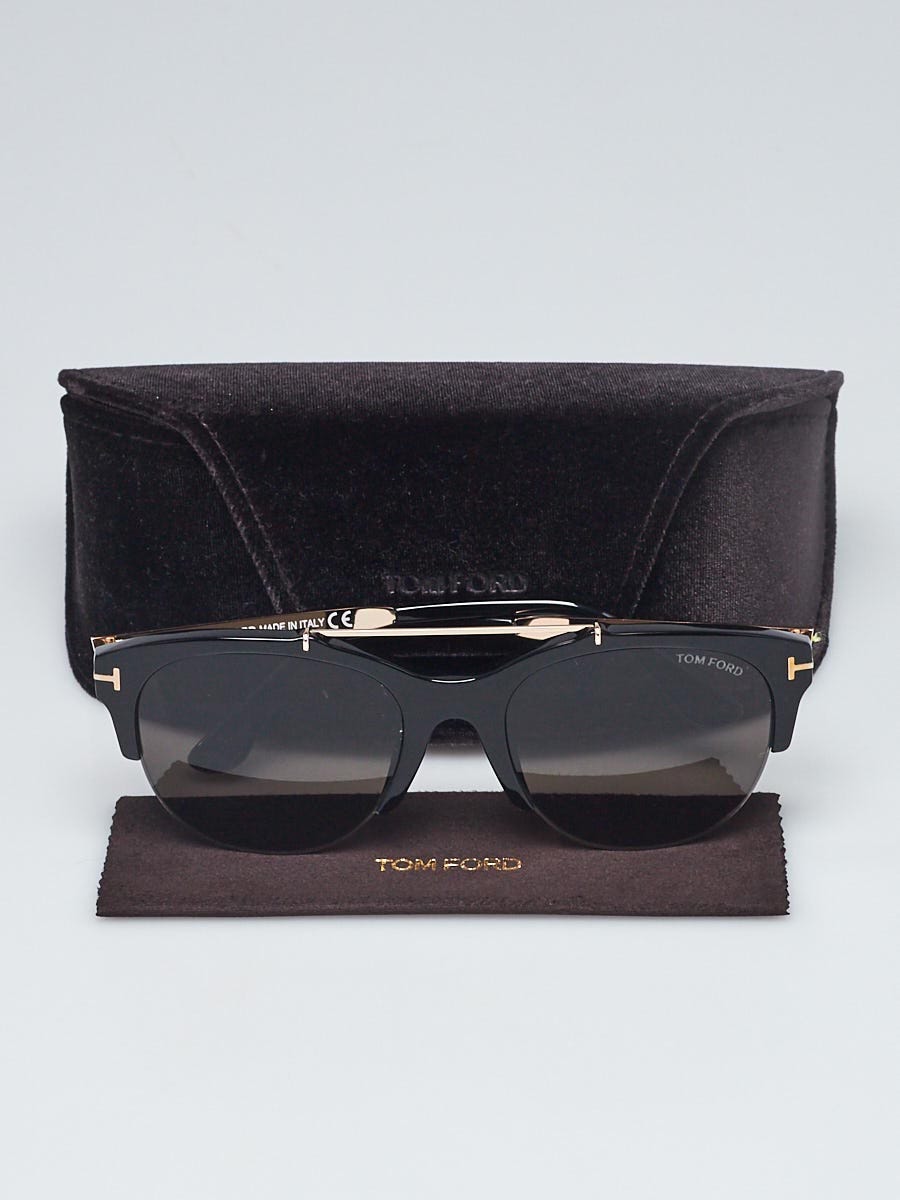 Tom Ford Black Acetate Frame Adrenne Sunglasses - TF517 - Yoogi's Closet