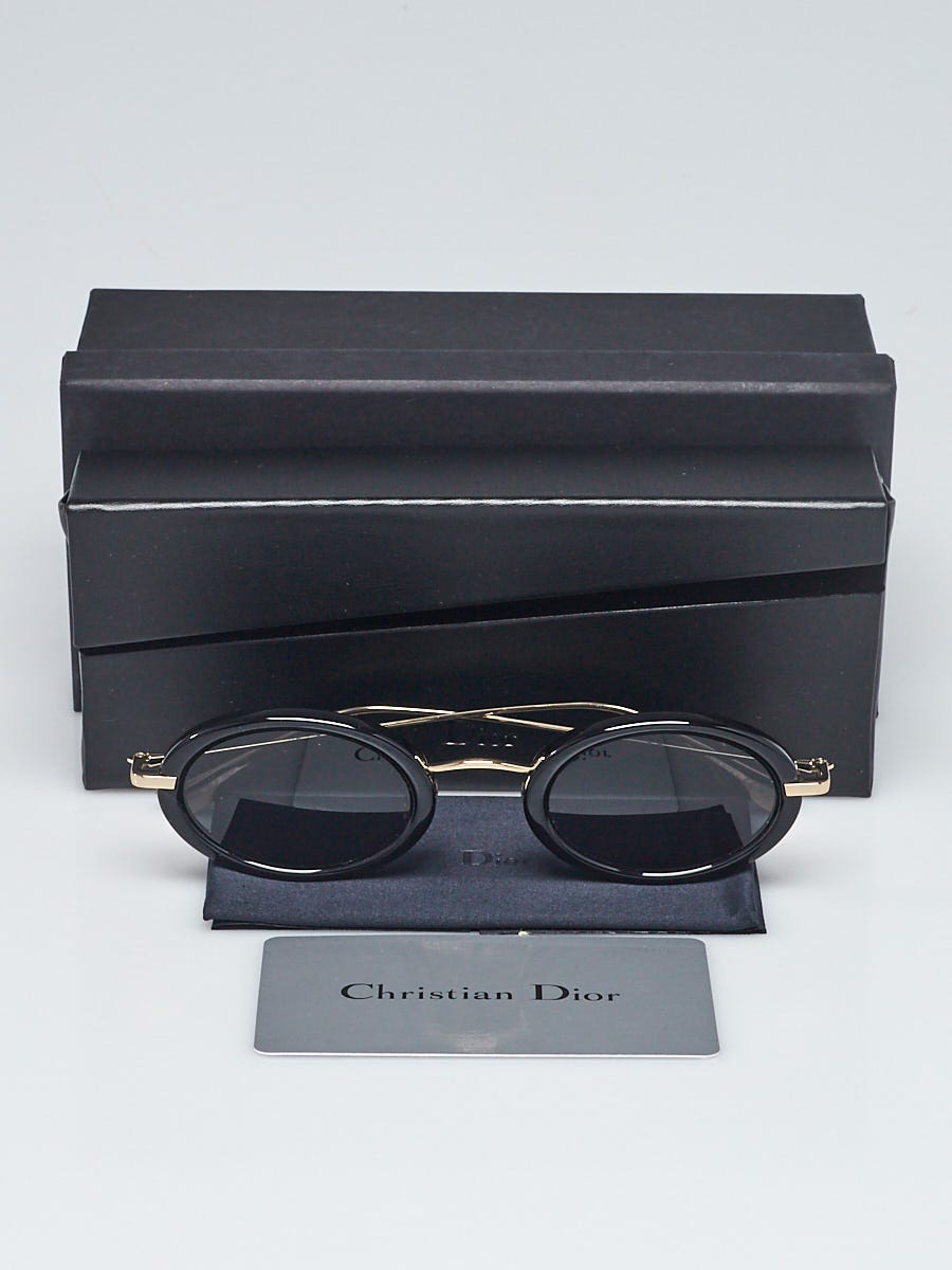 Christian Dior Black Acetate Oval Frame Hypnotic Sunglasses