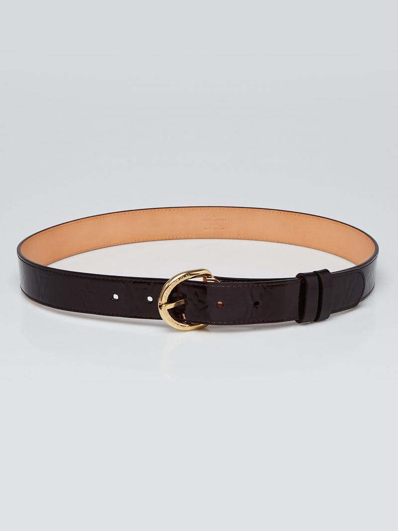 Louis Vuitton Amarante Monogram Vernis LV Frame Belt Size 90/36 - Yoogi's  Closet