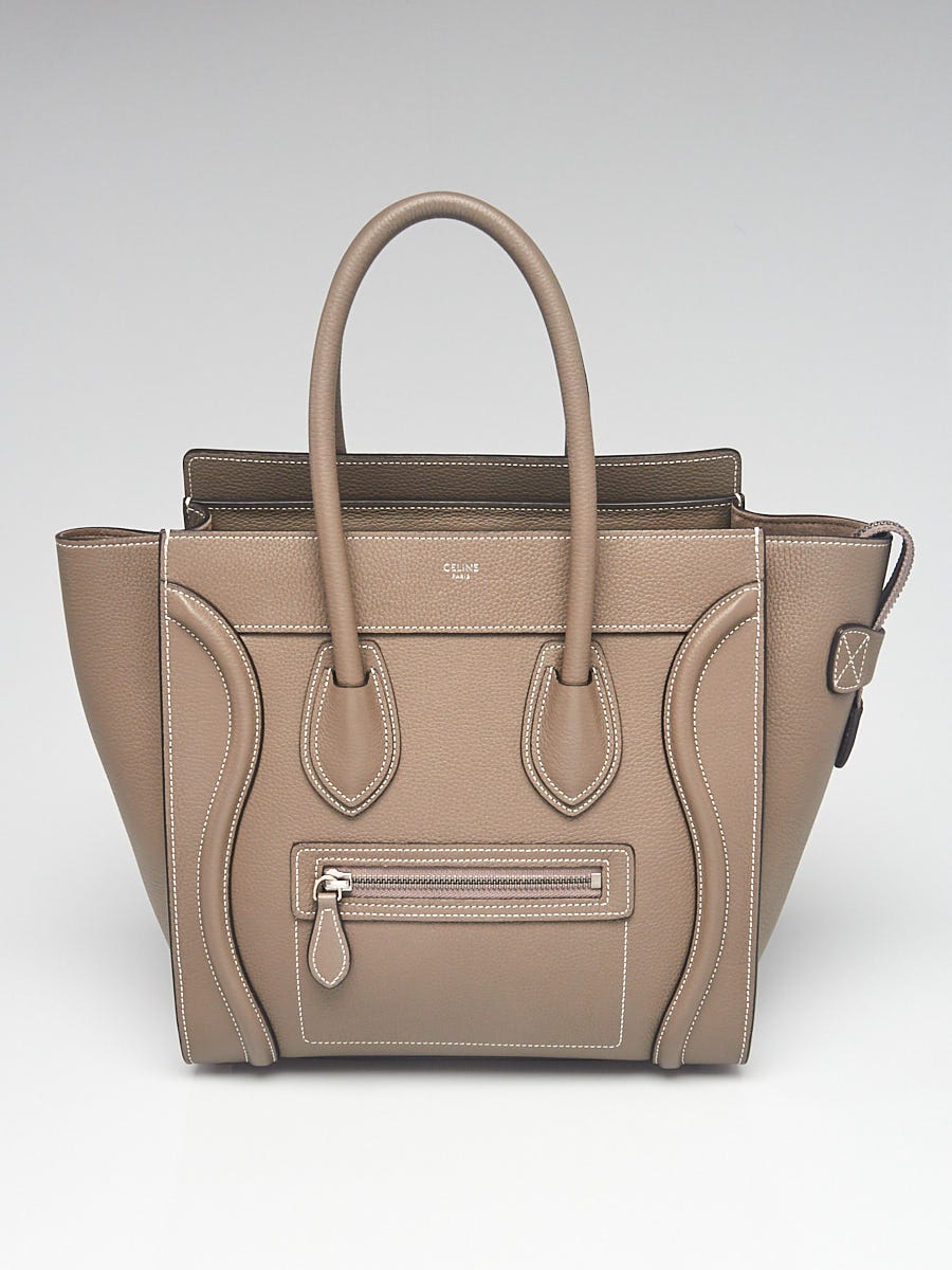 Celine Drummed Leather Micro Luggage Tote Bag