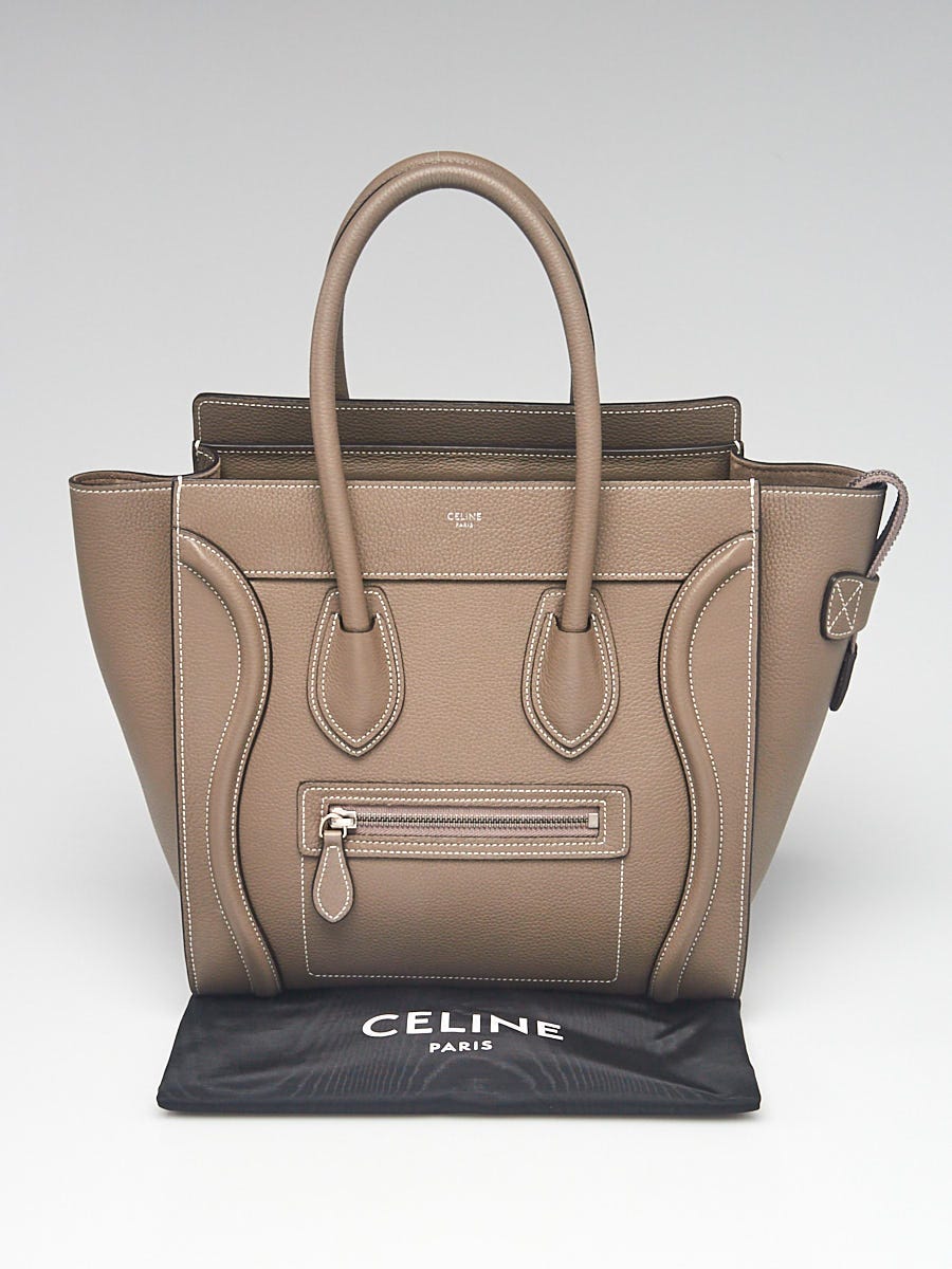 Celine Luggage Drummed Calfskin Mini Souris in Drummed Calfskin with  Silver-Tone - US