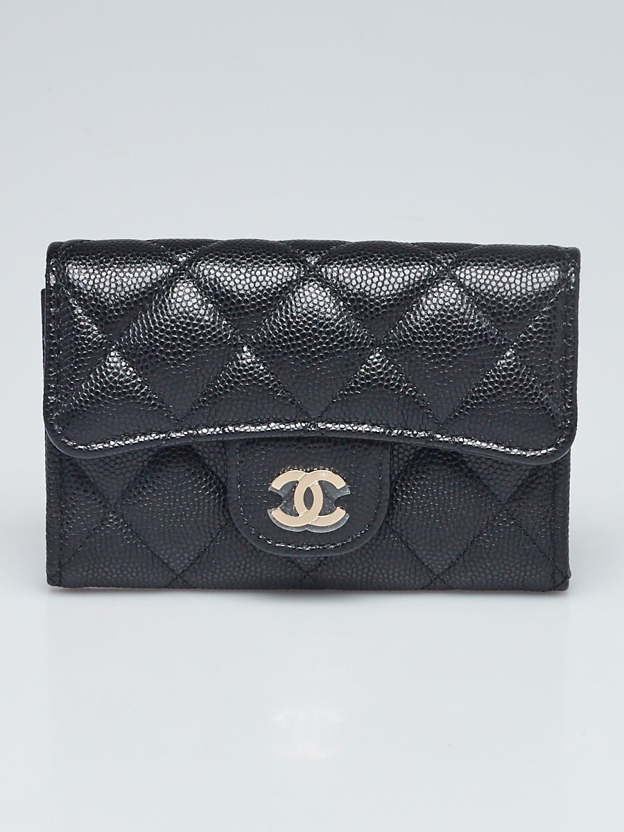 Chanel Black Quilted Lambskin Leather Data Center L-Gusset Zip Wallet