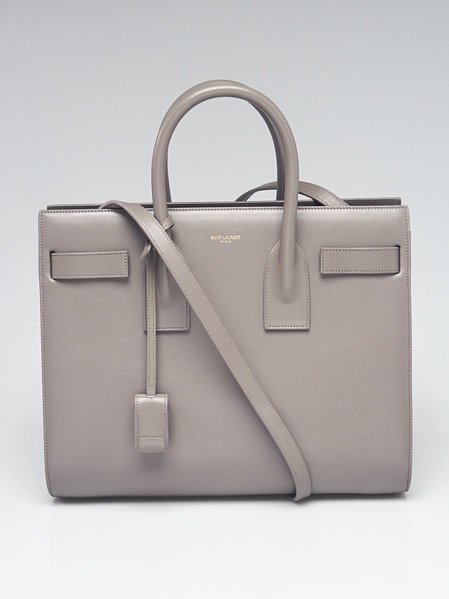 Yves Saint Laurent Sac De Jour Small Grained Grey Gray Leather New Bag  Crossbody