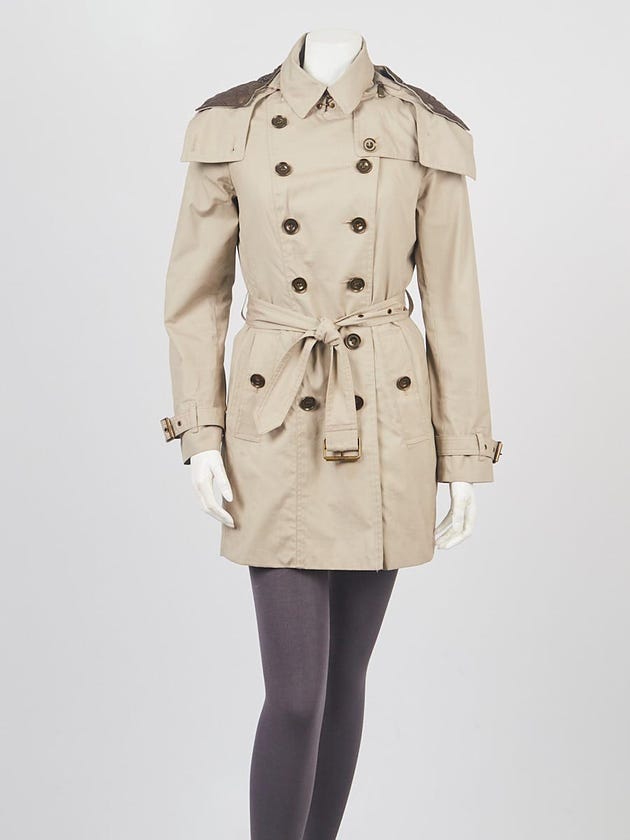 Burberry Tan Cotton Belted Trench Coat Size 4/38