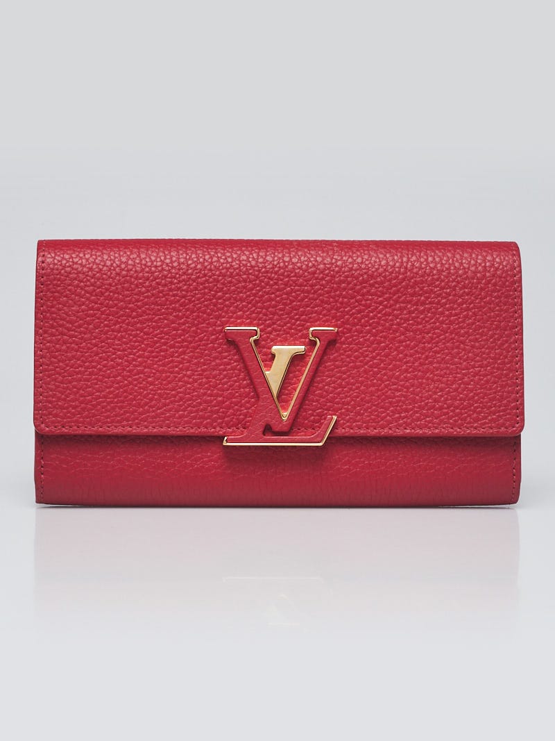 Louis Vuitton Scarlet Taurillon Leather Capucines Wallet - Yoogi's Closet