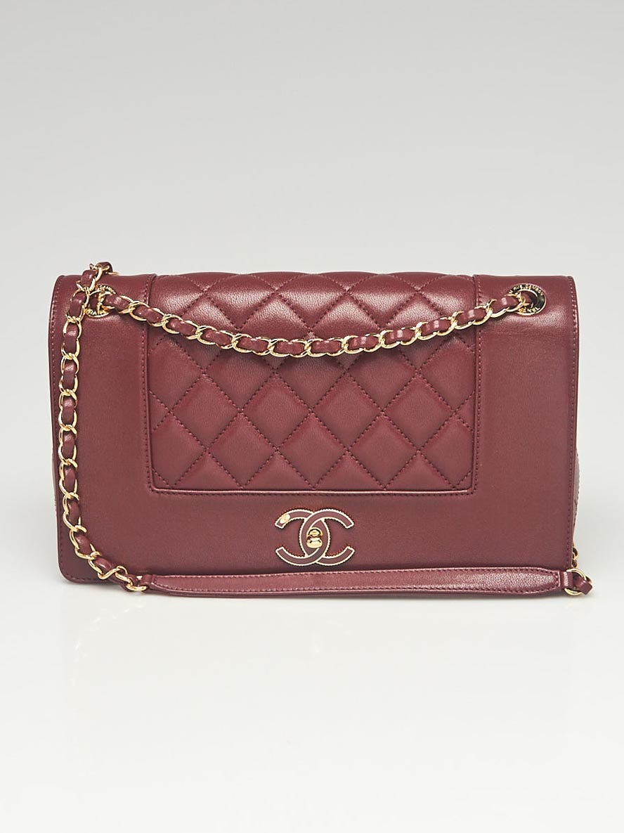 Chanel Burgundy Sheepskin Quilted Leather Mademoiselle Flap Bag - Yoogi's  Closet